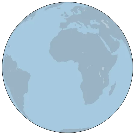 Basic background map with Python and Basemap: Projection