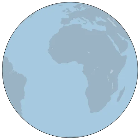 Basic background map with Python and Basemap: Projection (5)