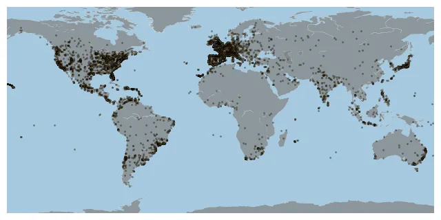 Bubble map with Python and Basemap: Add markers