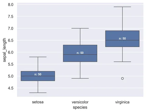 Display the number of observations inside a Seaborn boxplot