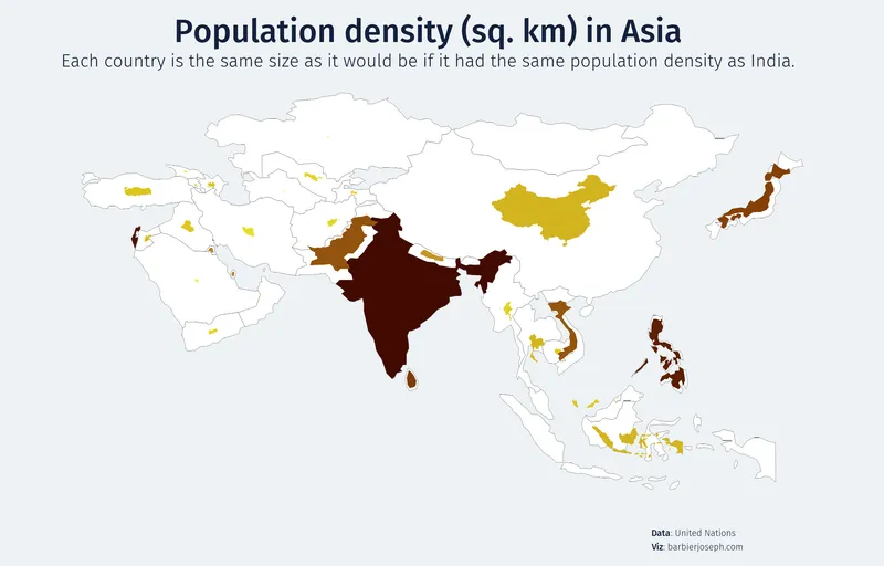 Non contiguous cartogram in Python: Title, subtitle and source