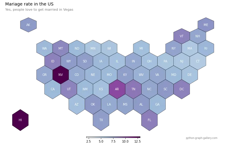 Hexbin map from geoJson file with Python: ✨ Final map