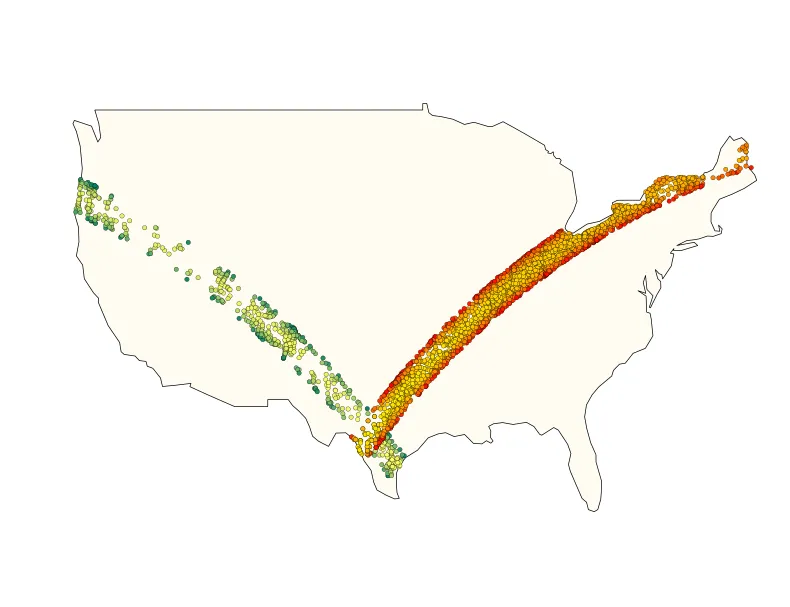 Map with scatter plot on top: Custom other colors