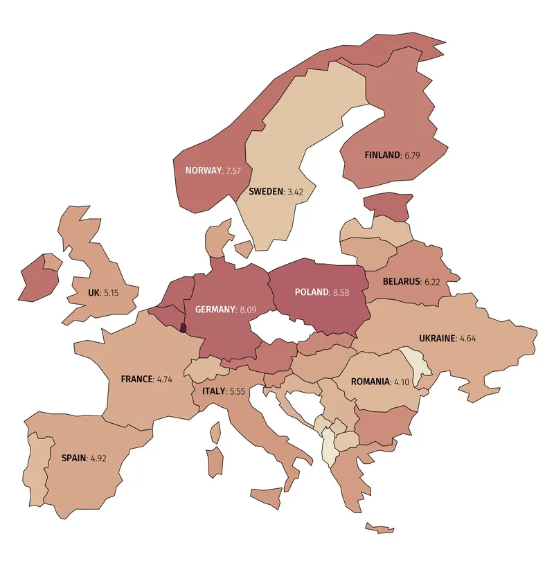 Choropleth map with a customized legend: Centroids and annotations