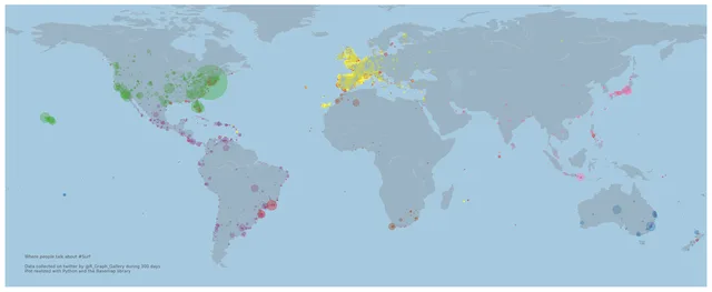 Bubble map with Python and the basemap library
