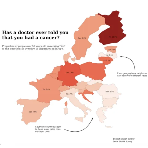 Choropleth map with gradient color